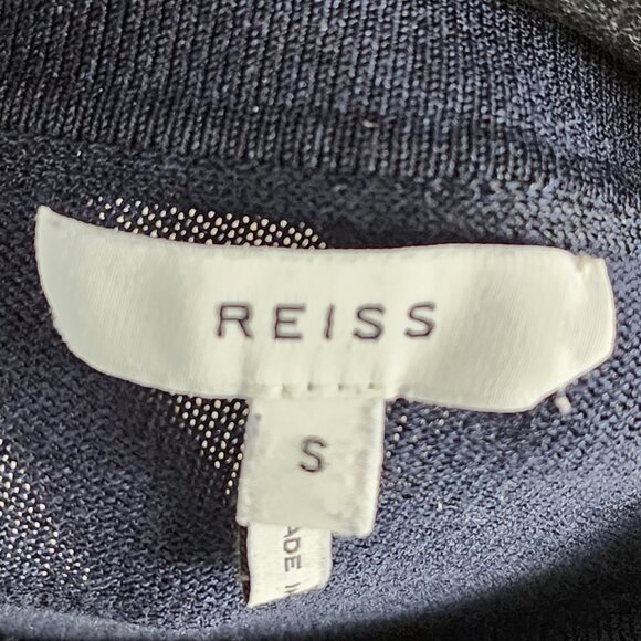 Reiss Navy Cotton Blend Knit Quarter Zip Sweater - Picture 5 of 6